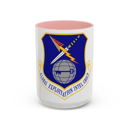 Global Exploitation Intelligence Group (U.S. Air Force) Accent Coffee Mug 15oz Pink - Go Mug Yourself