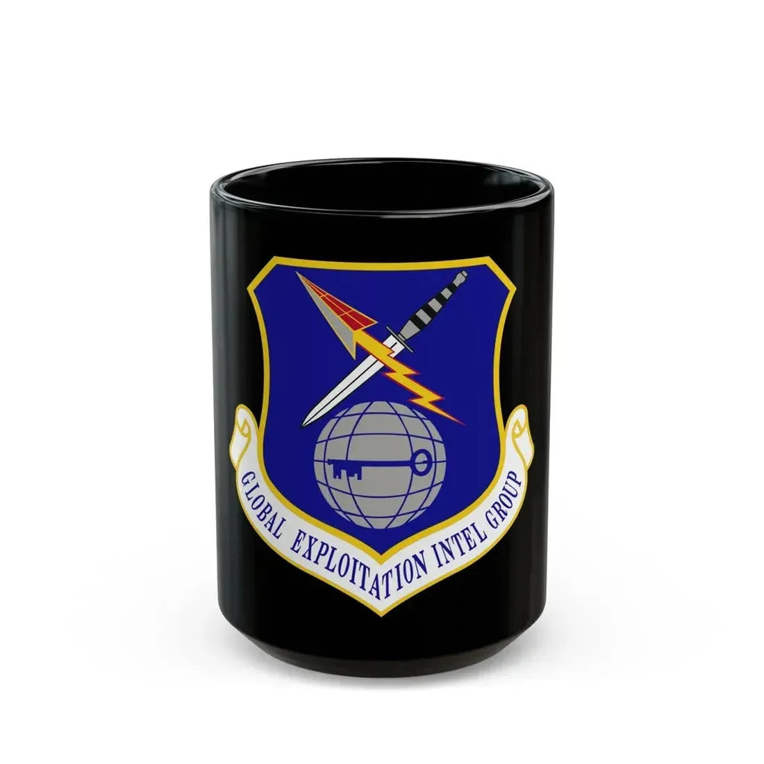 Global Exploitation Intelligence Group (U.S. Air Force) Black Coffee Mug 15oz - Go Mug Yourself
