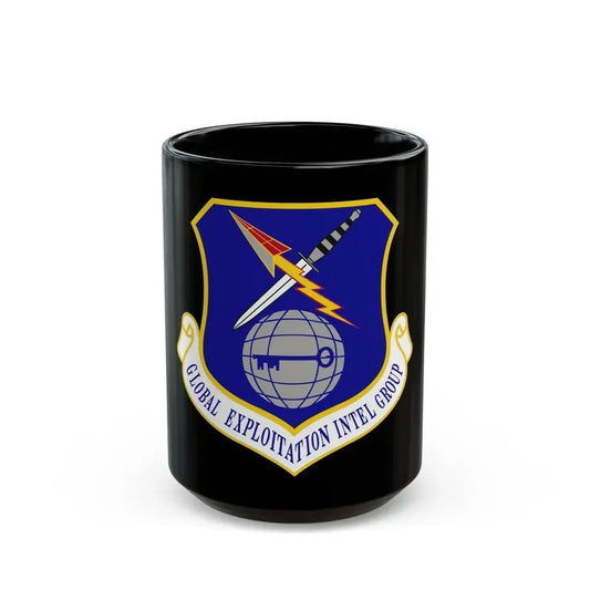 Global Exploitation Intelligence Group (U.S. Air Force) Black Coffee Mug 15oz - Go Mug Yourself