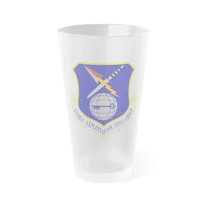 Global Exploitation Intelligence Group (U.S. Air Force) Frosted Pint Glass 16oz 16oz Frosted - Go Mug Yourself