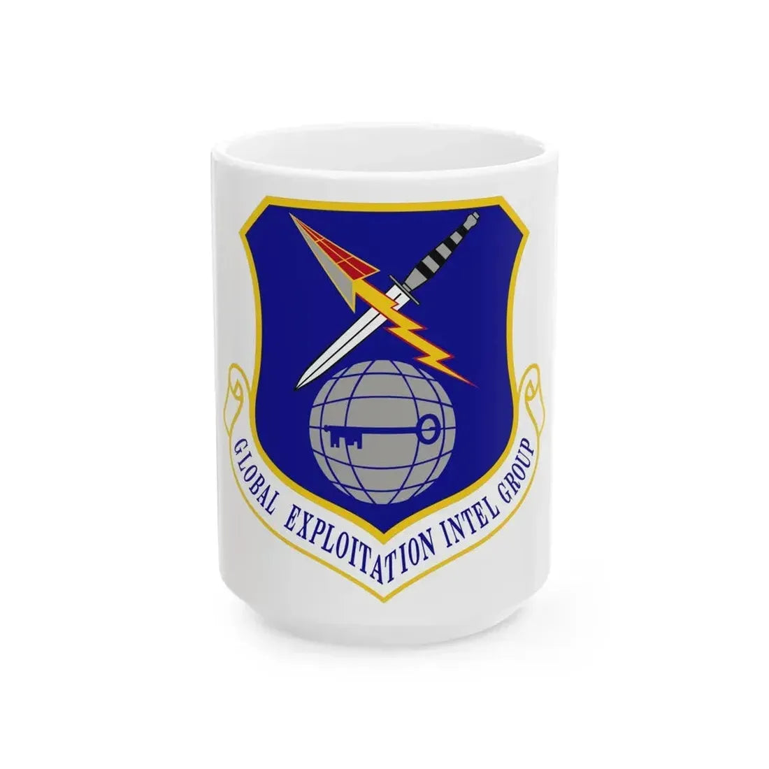 Global Exploitation Intelligence Group (U.S. Air Force) White Coffee Mug 15oz - Go Mug Yourself