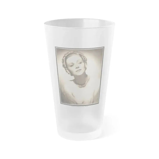 Gloria Stuart #11 (Vintage Female Icon) Frosted Pint Glass 16oz 16oz Frosted - Go Mug Yourself