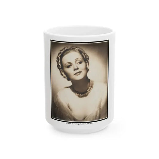 Gloria Stuart #11 (Vintage Female Icon) White Coffee Mug 15oz - Go Mug Yourself