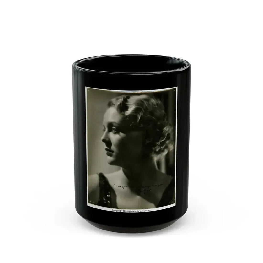 Gloria Stuart #12 (Vintage Female Icon) Black Coffee Mug 15oz - Go Mug Yourself