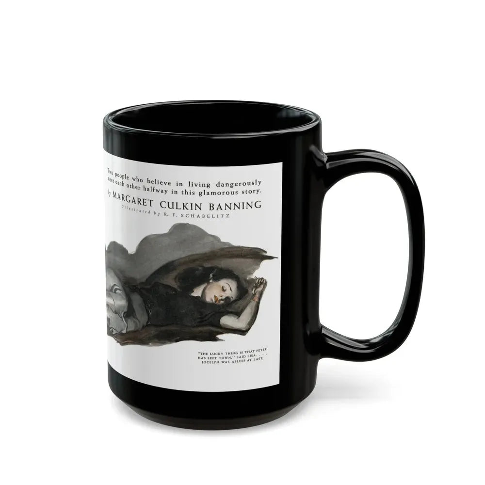 Glorious Nerve (1), Redbook, January 1938 - Black Coffee Mug - Go Mug Yourself