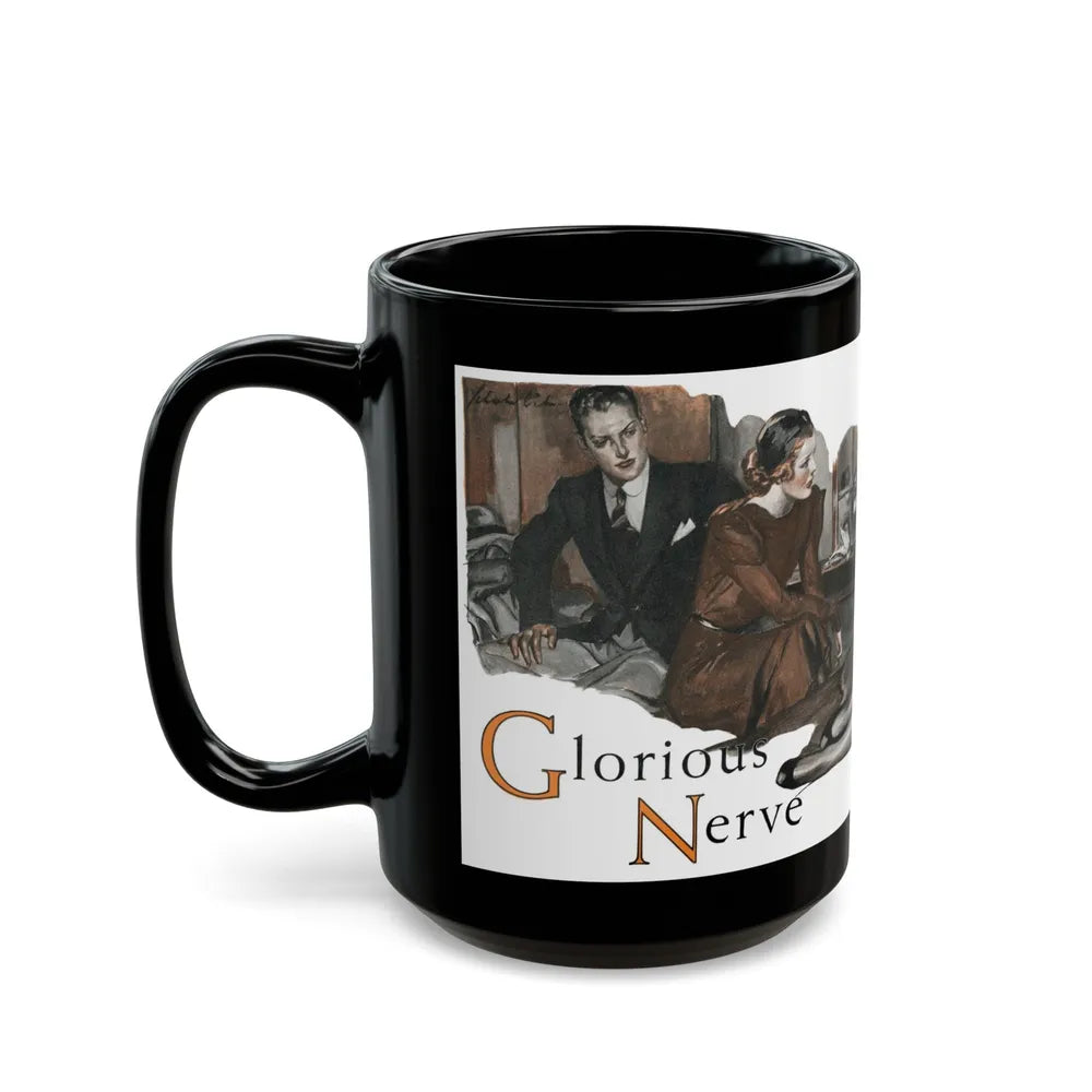 Glorious Nerve (1), Redbook, January 1938 - Black Coffee Mug-Go Mug Yourself