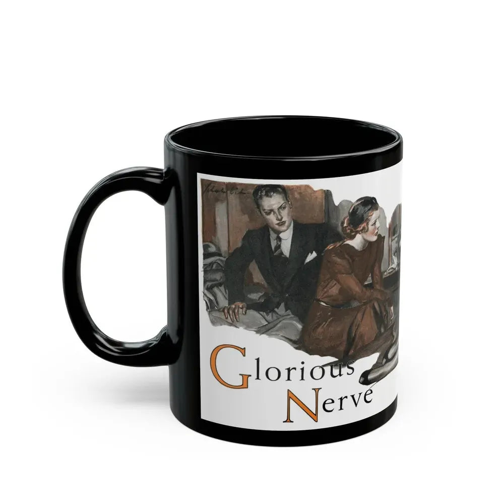 Glorious Nerve (1), Redbook, January 1938 - Black Coffee Mug - Go Mug Yourself