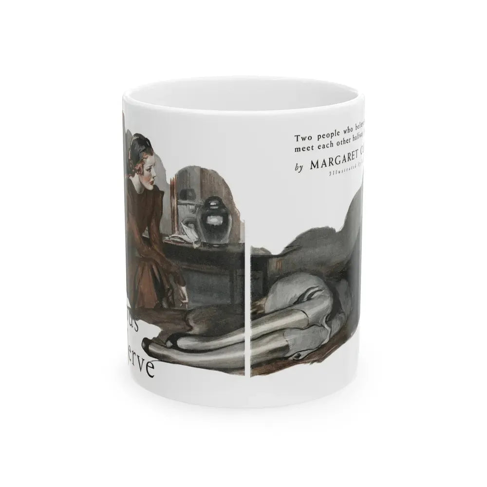 Glorious Nerve (1), Redbook, January 1938 - White Coffee Mug 11oz - Go Mug Yourself