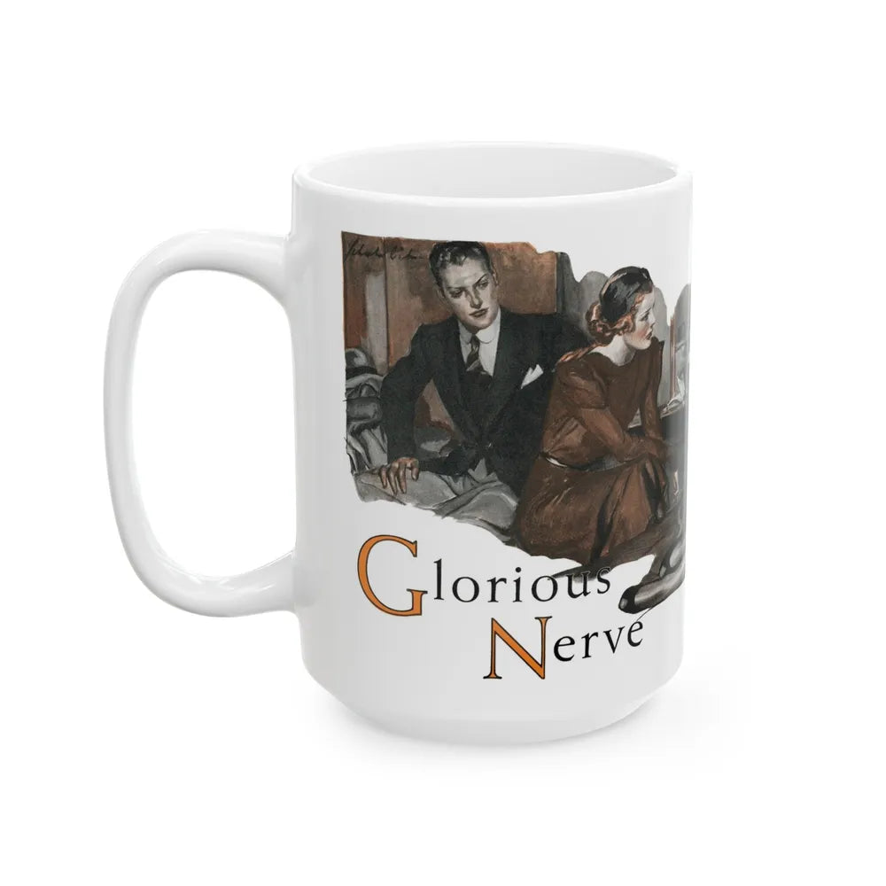 Glorious Nerve (1), Redbook, January 1938 - White Coffee Mug-Go Mug Yourself