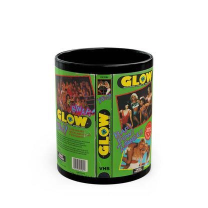 GLOW GORGEOUS LADIES OF WRESTLING (VHS COVER) - Black Coffee Mug-11oz-Go Mug Yourself