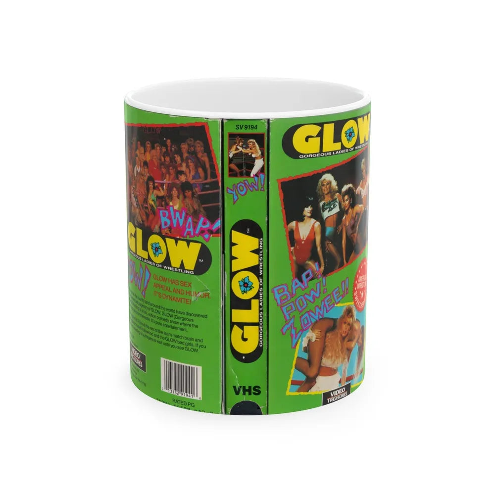 GLOW GORGEOUS LADIES OF WRESTLING (VHS COVER) - White Coffee Mug-11oz-Go Mug Yourself