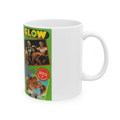 GLOW GORGEOUS LADIES OF WRESTLING (VHS COVER) - White Coffee Mug-Go Mug Yourself