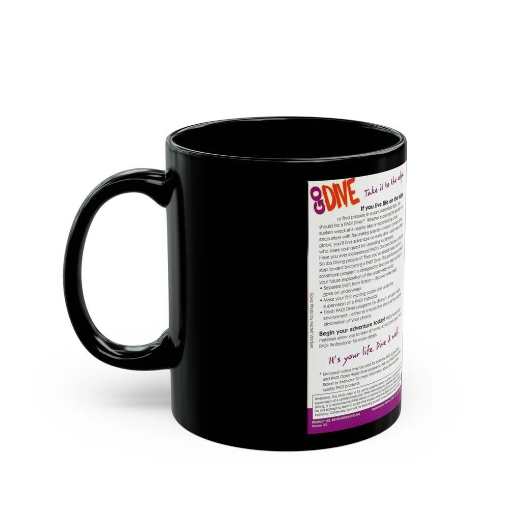 GO DIVE (VHS COVER) - Black Coffee Mug-Go Mug Yourself