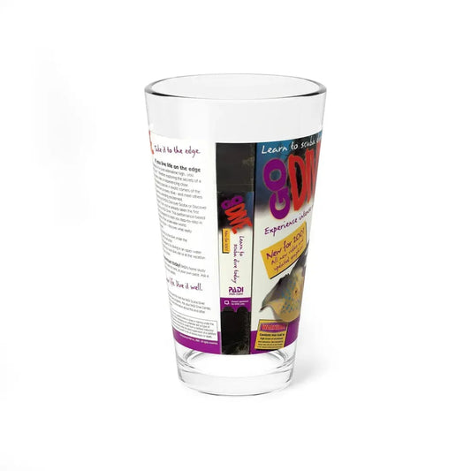 GO DIVE (VHS COVER) Pint Glass 16oz 16oz - Go Mug Yourself