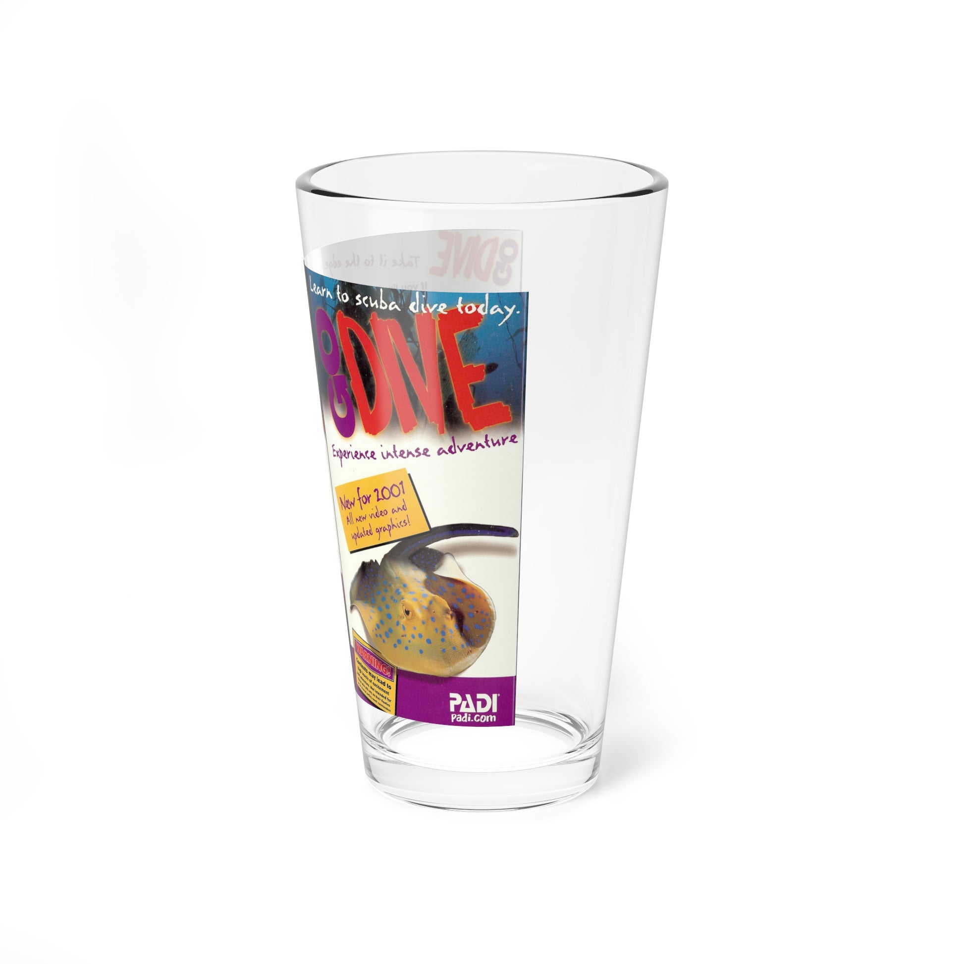 GO DIVE (VHS COVER) Pint Glass 16oz-Go Mug Yourself