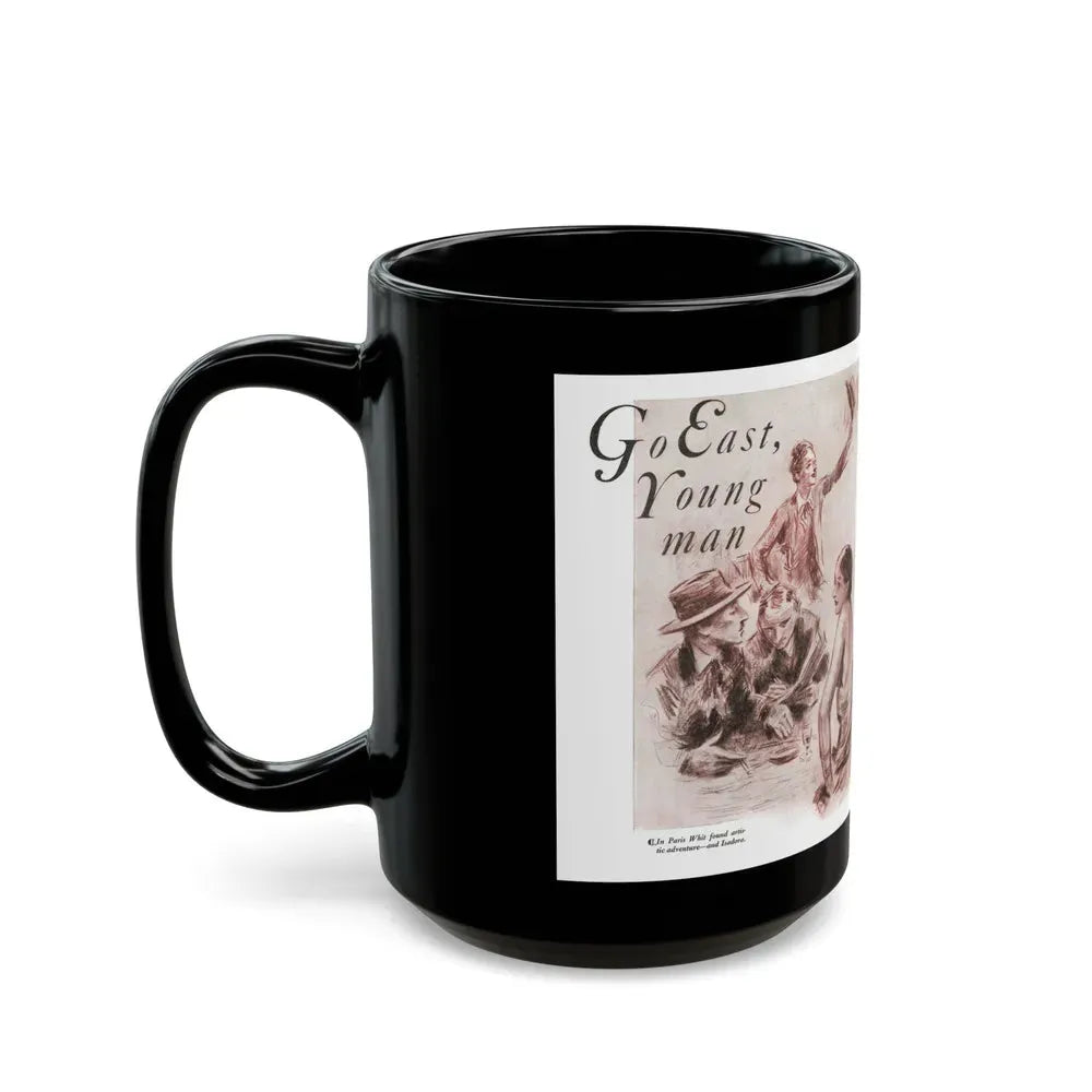 Go East, Young man (1), Nashs Pall Mall magazine, July 1931 - Black Coffee Mug - Go Mug Yourself