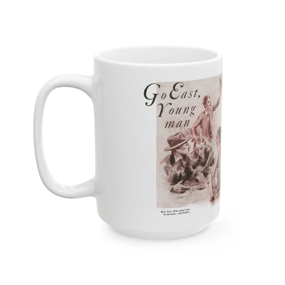 Go East, Young man (1), Nashs Pall Mall magazine, July 1931 - White Coffee Mug-Go Mug Yourself