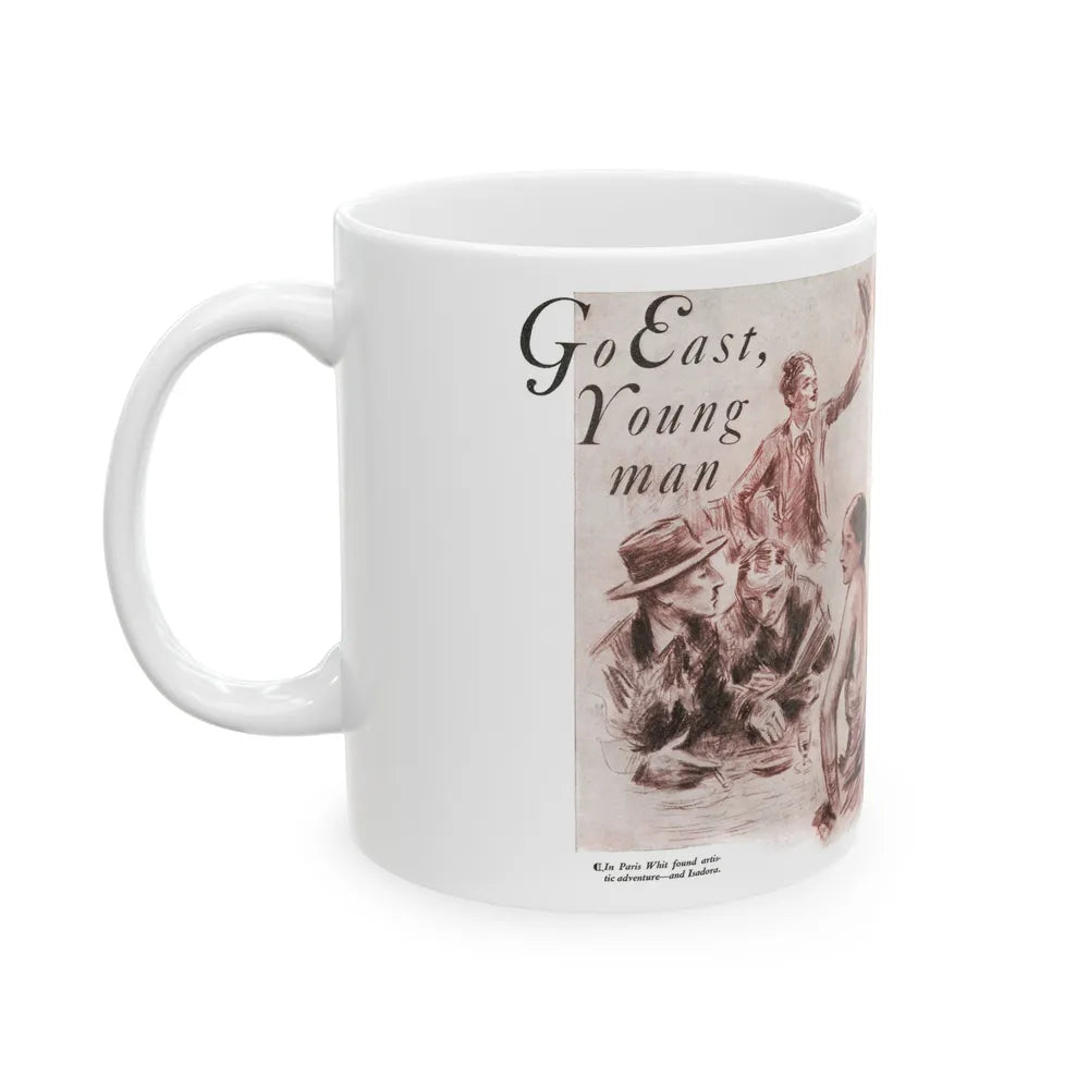 Go East, Young man (1), Nashs Pall Mall magazine, July 1931 - White Coffee Mug-Go Mug Yourself