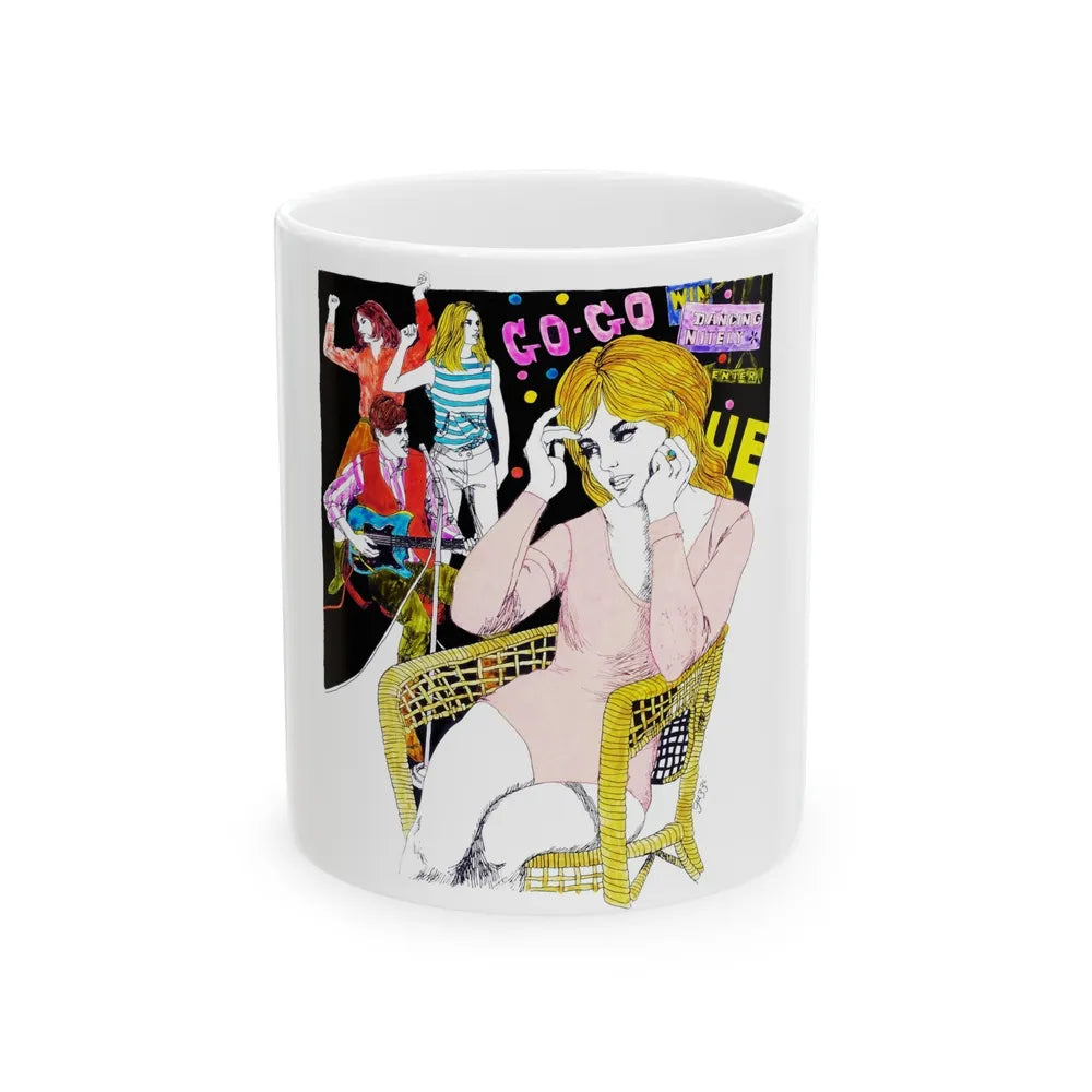 Go-Go Pin Music - White Coffee Mug-11oz-Go Mug Yourself