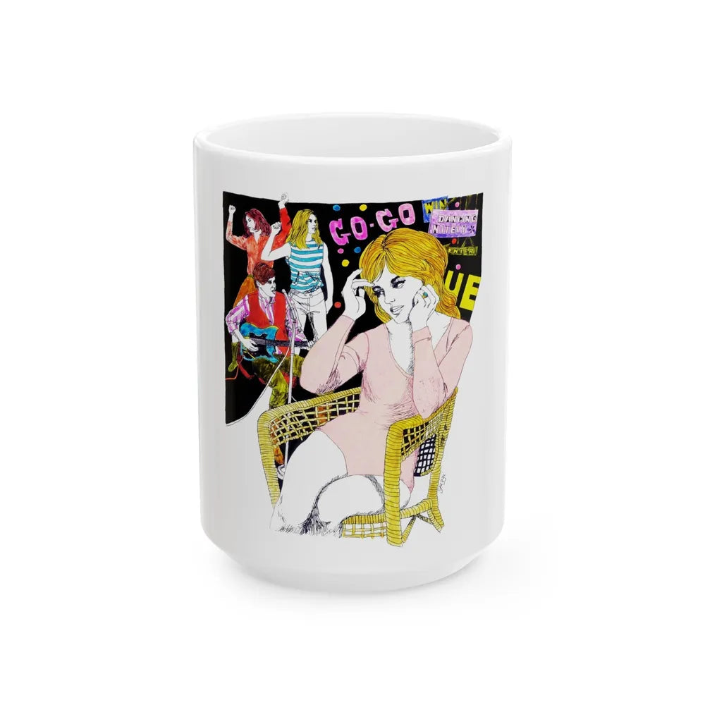 Go-Go Pin Music - White Coffee Mug-15oz-Go Mug Yourself