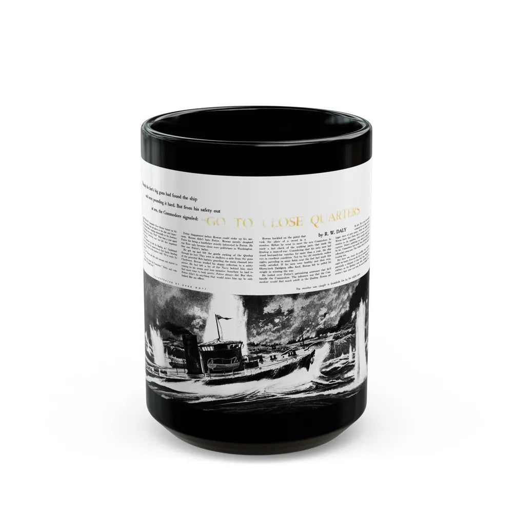 Go To Closer Quarters (1), Adventure, April 1953 - Black Coffee Mug-15oz-Go Mug Yourself