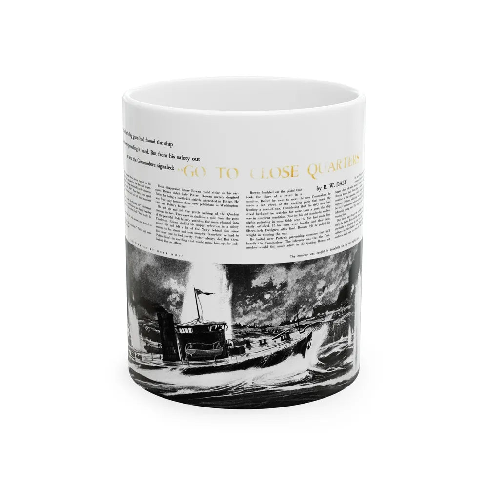 Go To Closer Quarters (1), Adventure, April 1953 - White Coffee Mug-11oz-Go Mug Yourself