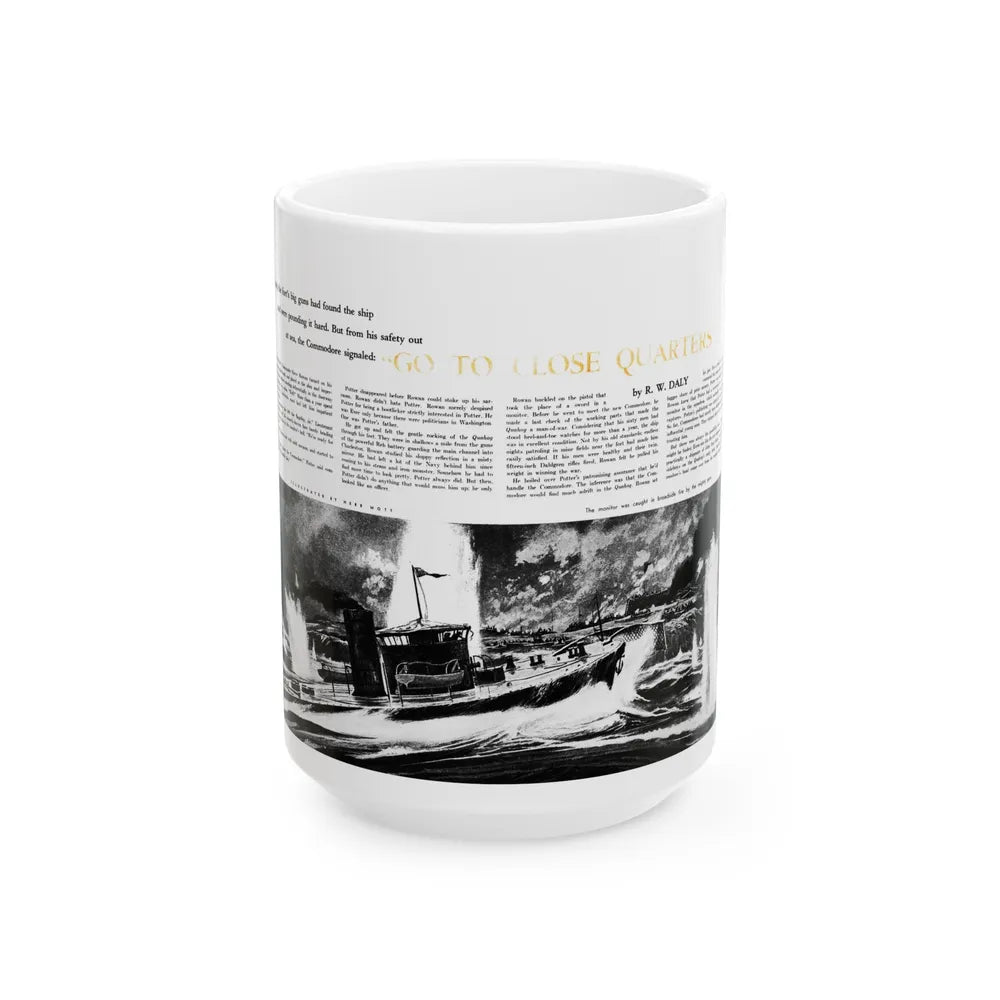 Go To Closer Quarters (1), Adventure, April 1953 - White Coffee Mug-15oz-Go Mug Yourself