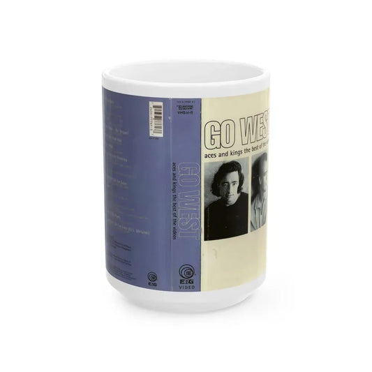 GO WEST ACES AND KINGS THE BEST OF THE VIDEOS (VHS COVER) - White Coffee Mug 15oz - Go Mug Yourself