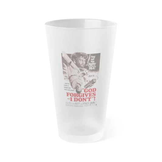 GOD FORGIVES, I DON'T! 1967 Movie Poster - Frosted Pint Glass 16oz-Go Mug Yourself