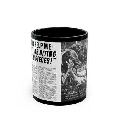 God Help Me They'Re Biting Me To Pieces, Man's Life, June 1971 - Black Coffee Mug 11oz - Go Mug Yourself