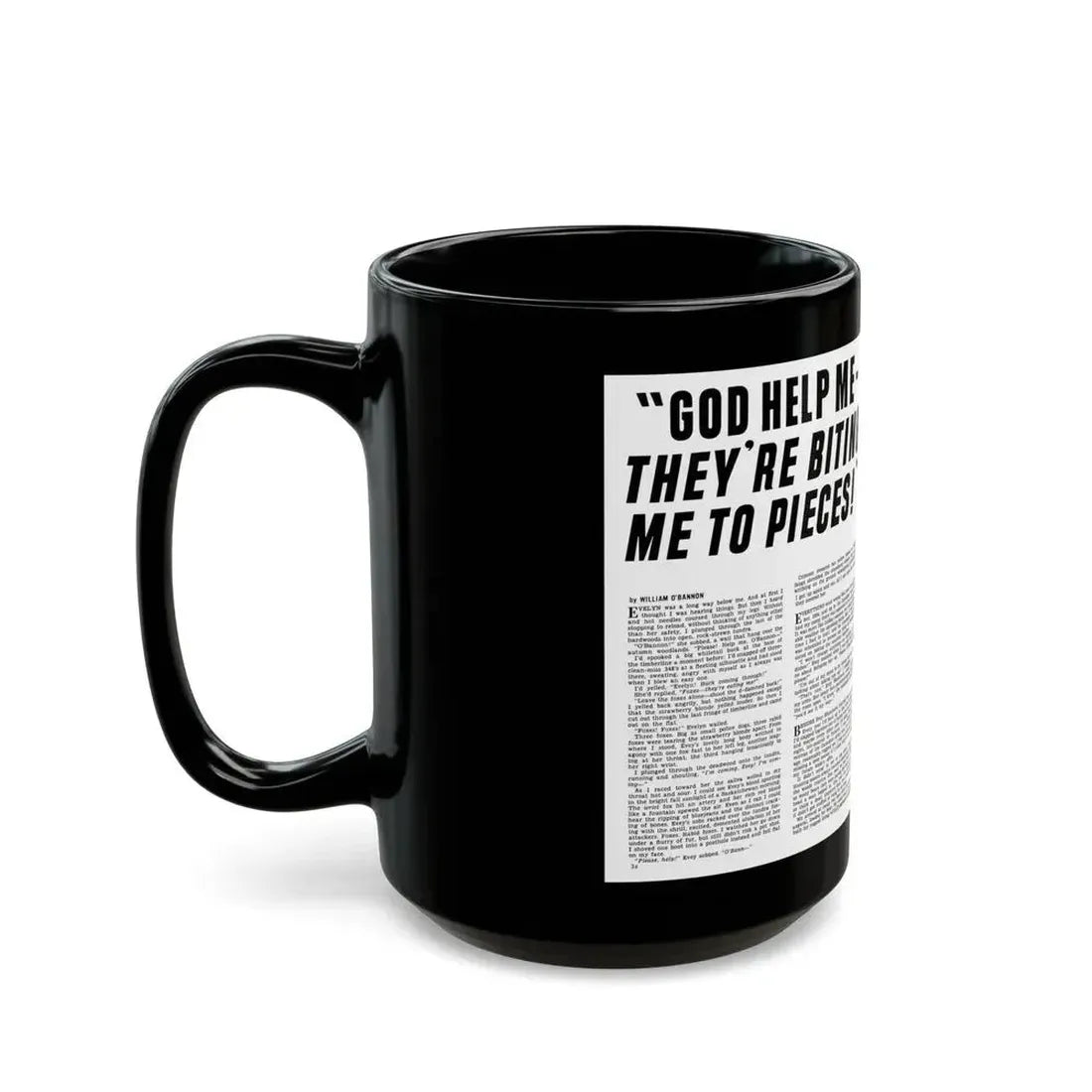 God Help Me They'Re Biting Me To Pieces, Man's Life, June 1971 - Black Coffee Mug - Go Mug Yourself