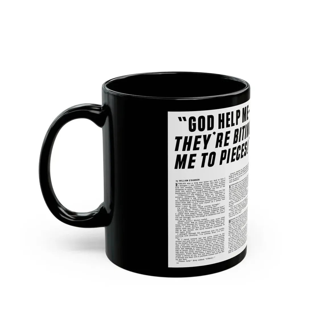 God Help Me They'Re Biting Me To Pieces, Man's Life, June 1971 - Black Coffee Mug - Go Mug Yourself