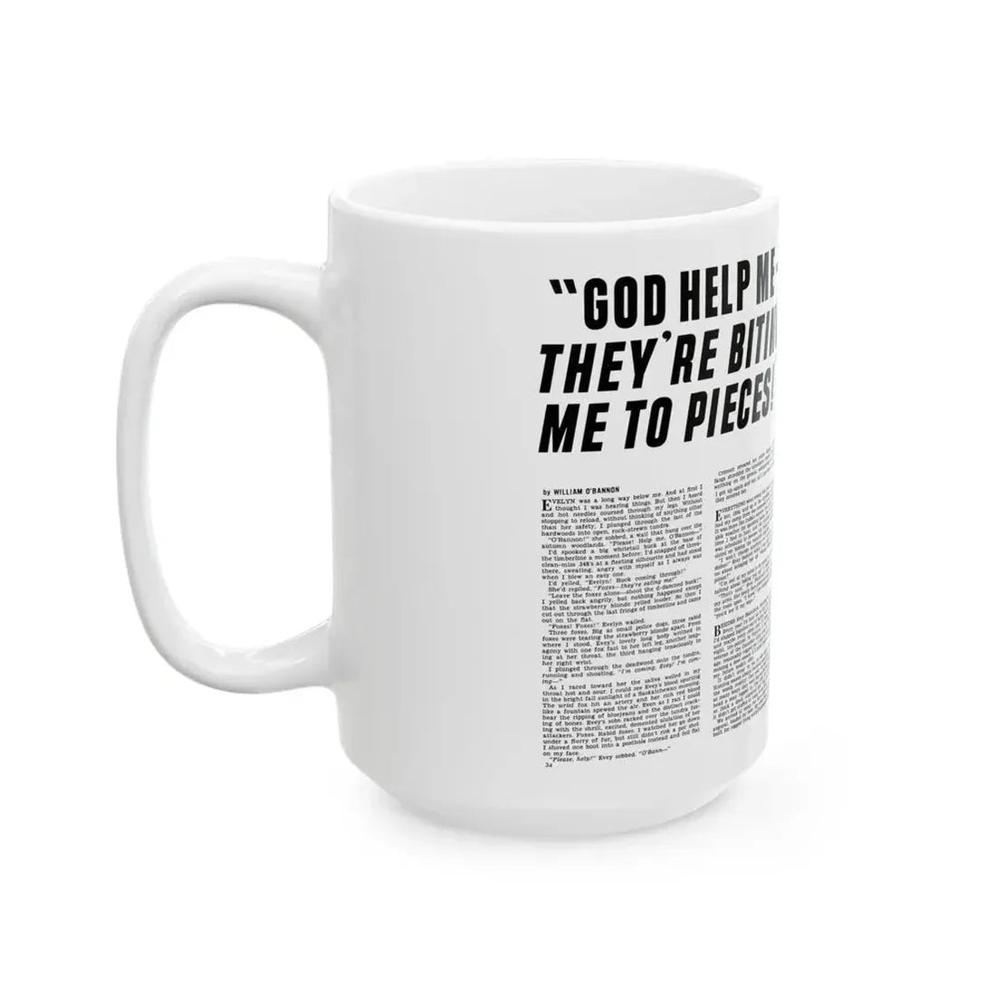 God Help Me They'Re Biting Me To Pieces, Man's Life, June 1971 - White Coffee Mug - Go Mug Yourself