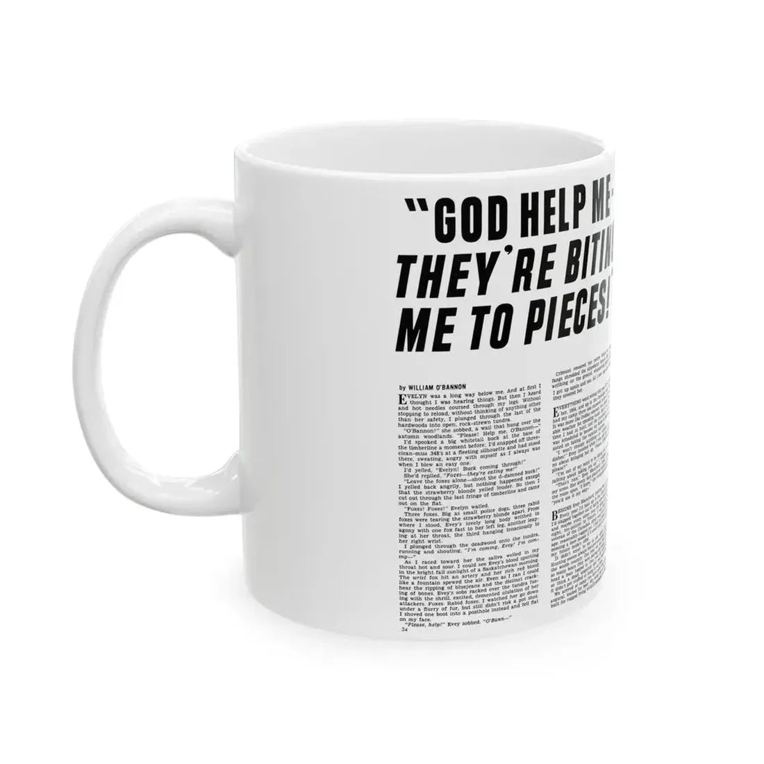 God Help Me They'Re Biting Me To Pieces, Man's Life, June 1971 - White Coffee Mug - Go Mug Yourself