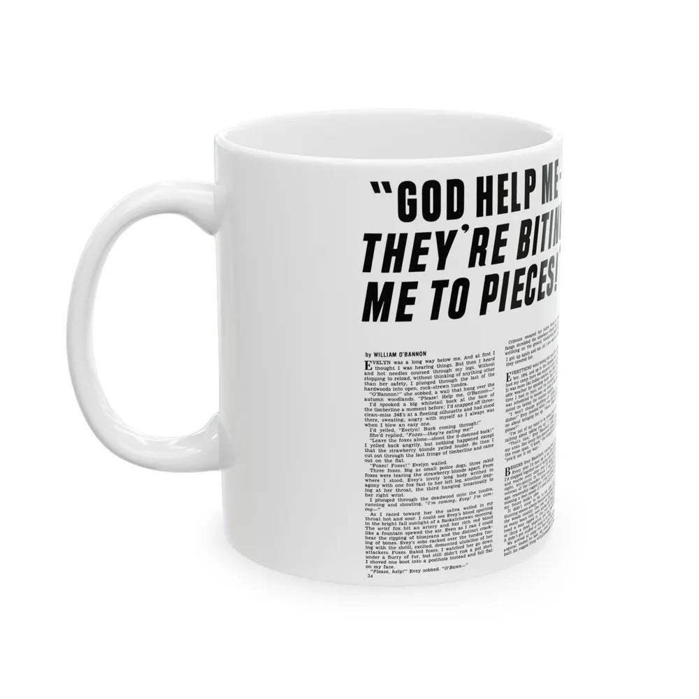 God Help Me They'Re Biting Me To Pieces, Man's Life, June 1971 - White Coffee Mug-Go Mug Yourself