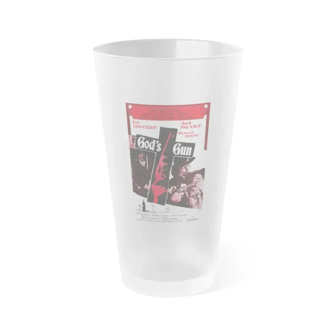 GOD'S GUN 1975 Movie Poster - Frosted Pint Glass 16oz Default Title - Go Mug Yourself