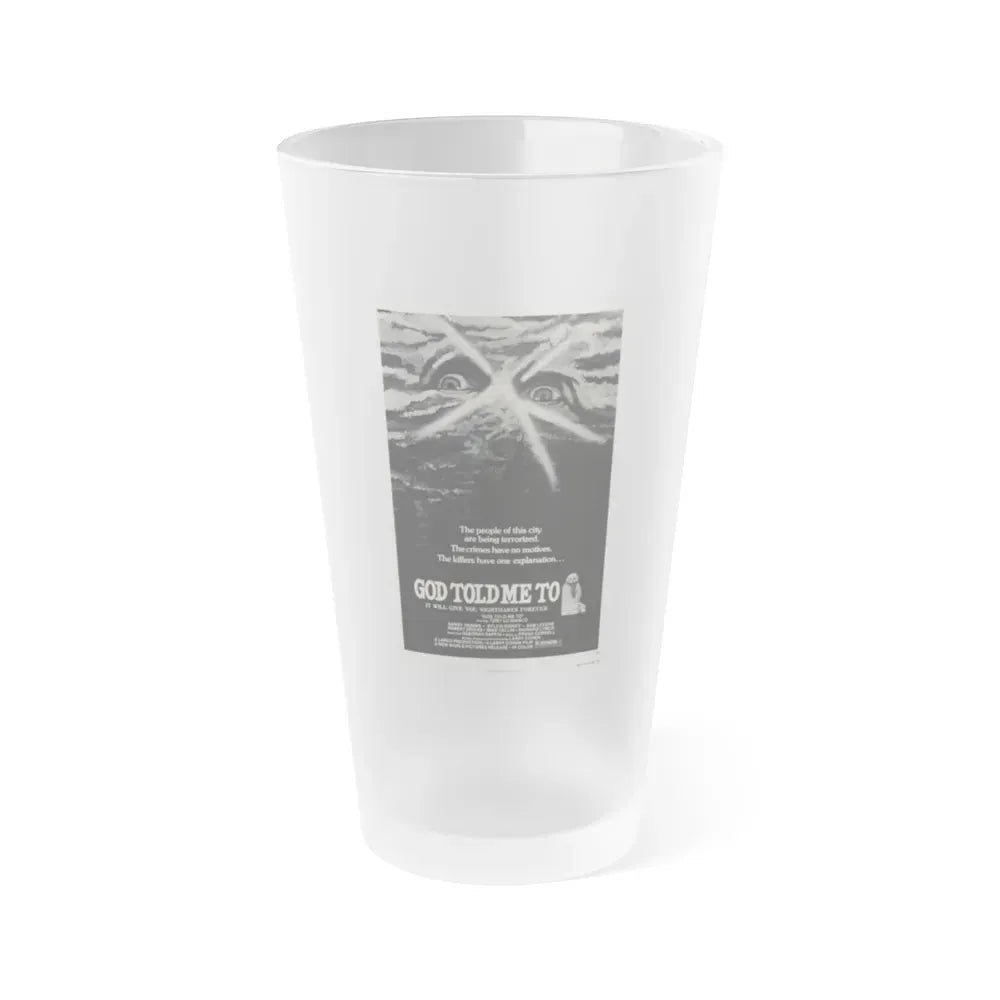 GOD TOLD ME TO 1976 Movie Poster - Frosted Pint Glass 16oz Default Title - Go Mug Yourself