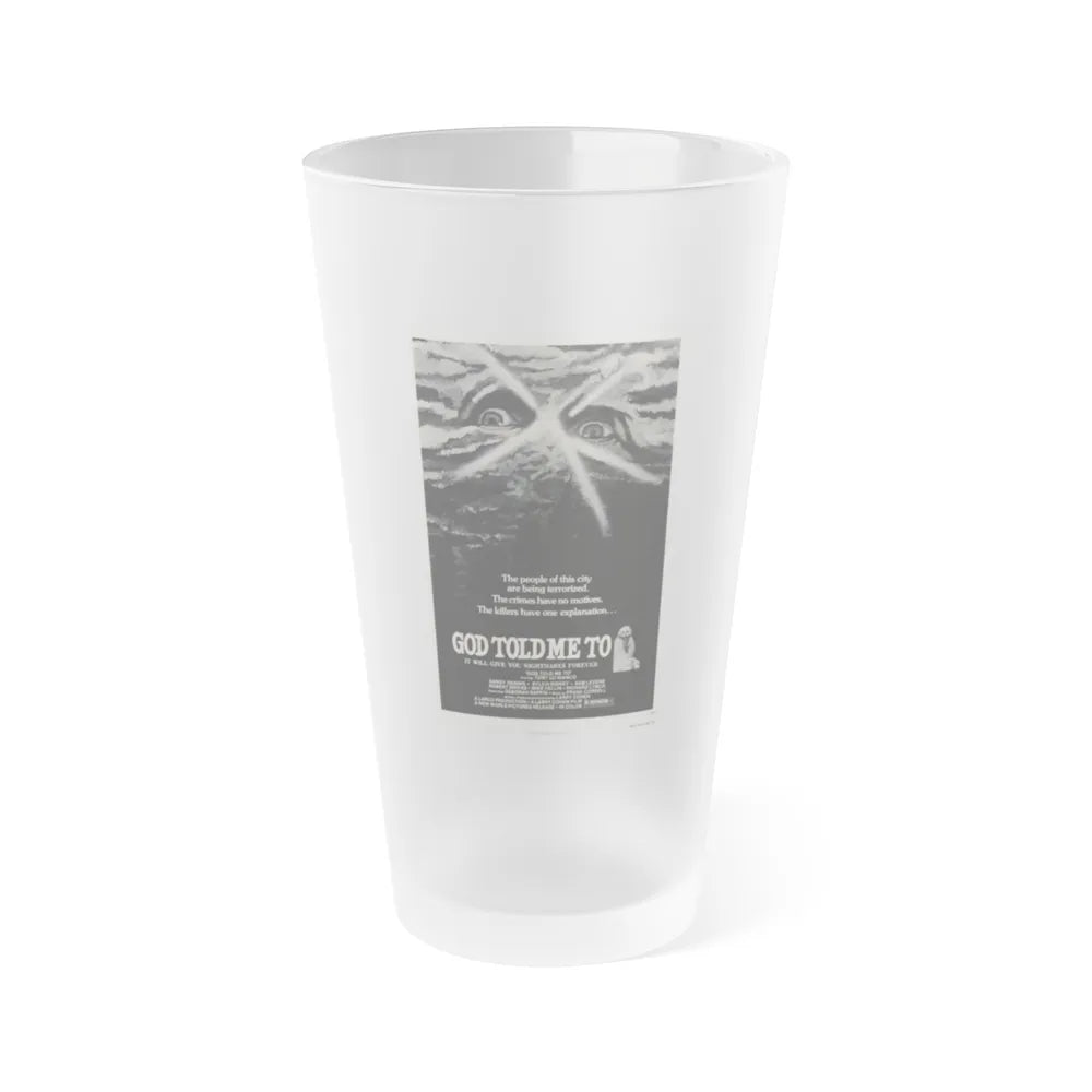 GOD TOLD ME TO 1976 Movie Poster - Frosted Pint Glass 16oz-Go Mug Yourself