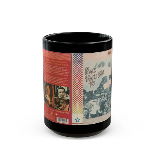 GOD TOLD ME TO (VHS COVER) - Black Coffee Mug-15oz-Go Mug Yourself