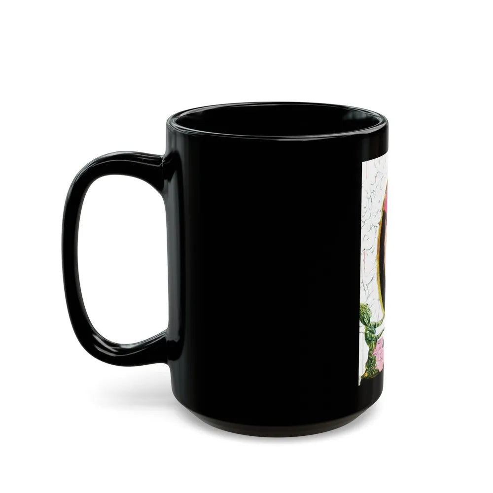 Goddess of Harmony, Redbook, December 1959 - Black Coffee Mug-Go Mug Yourself