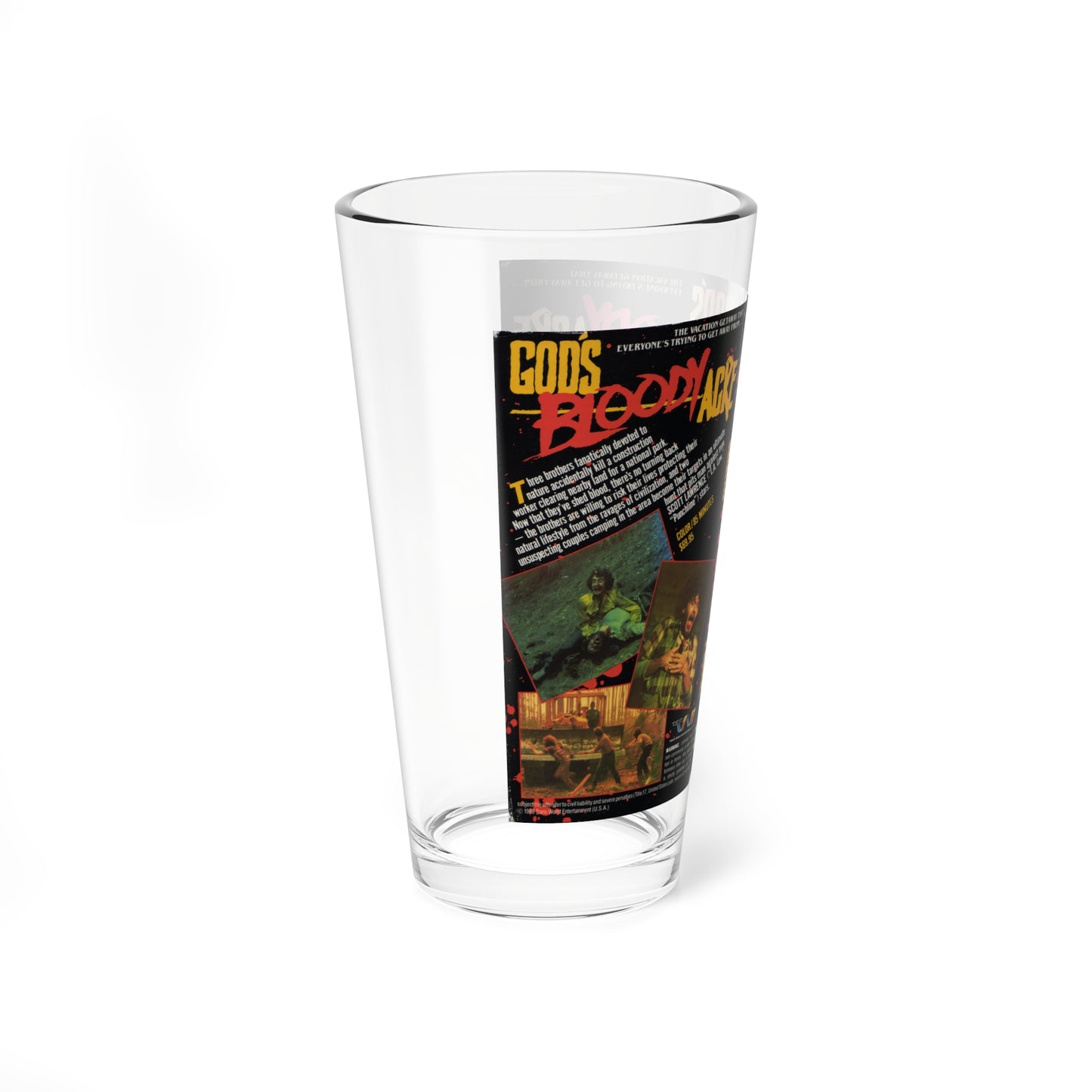 GODS BLOODY ACRE (VHS COVER) Pint Glass 16oz-Go Mug Yourself