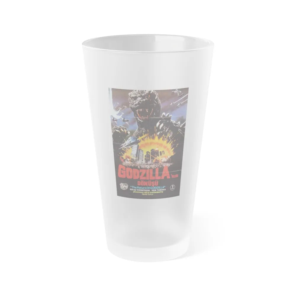 GODZILLA 1985 (3) Movie Poster - Frosted Pint Glass 16oz-Go Mug Yourself