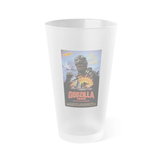 GODZILLA 1985 Movie Poster - Frosted Pint Glass 16oz-Go Mug Yourself