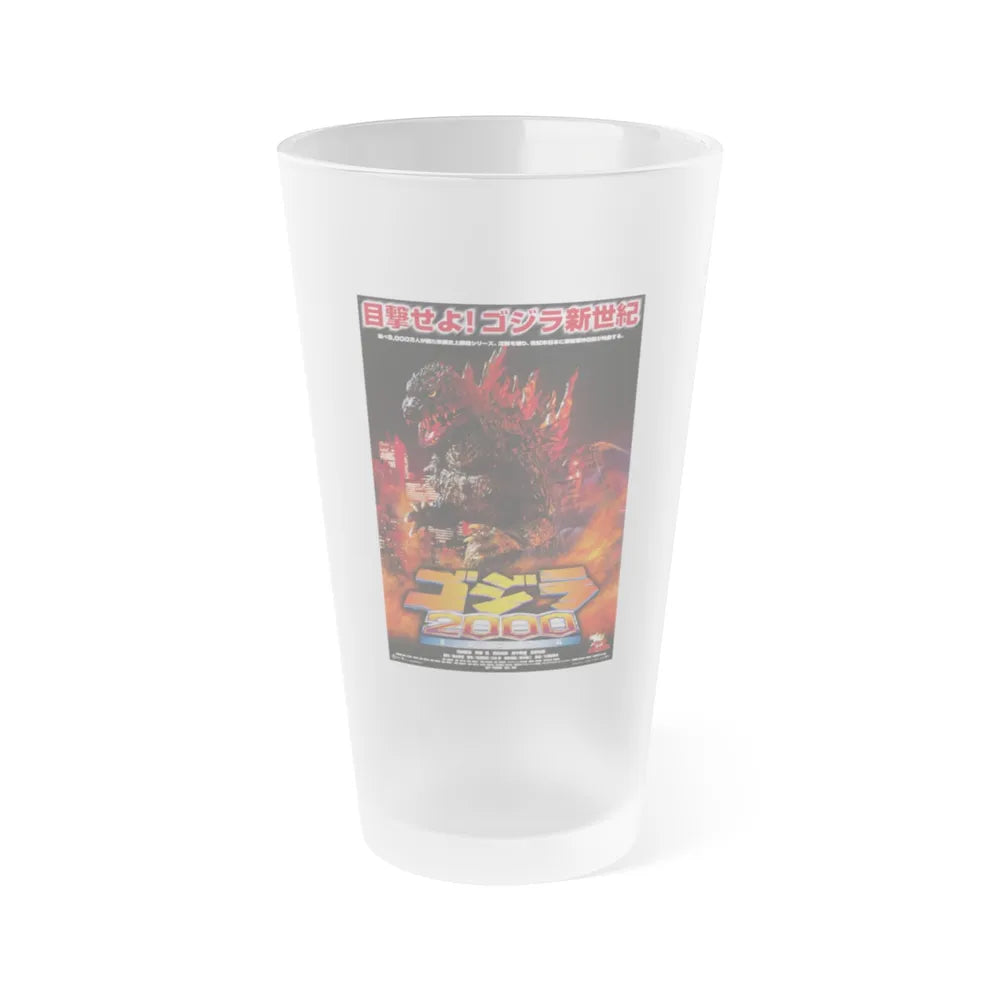 GODZILLA 2000 (ASIAN) 1999 Movie Poster - Frosted Pint Glass 16oz-Go Mug Yourself