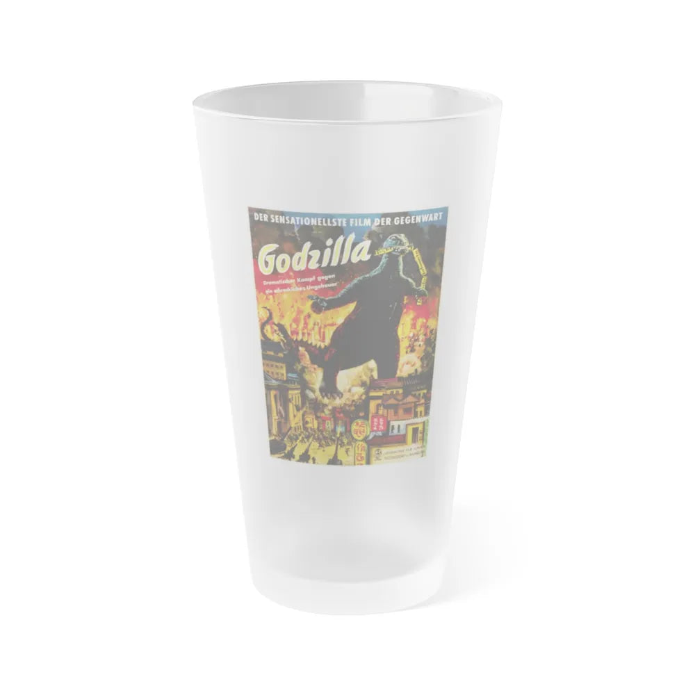 GODZILLA (GERMAN) 1954 Movie Poster - Frosted Pint Glass 16oz-Go Mug Yourself