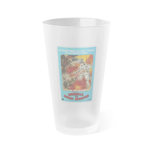 GODZILLA VS BIONIC MONSTER (GODZILLA VS MECHAGODZILLA) 1974 Movie Poster - Frosted Pint Glass 16oz Default Title - Go Mug Yourself