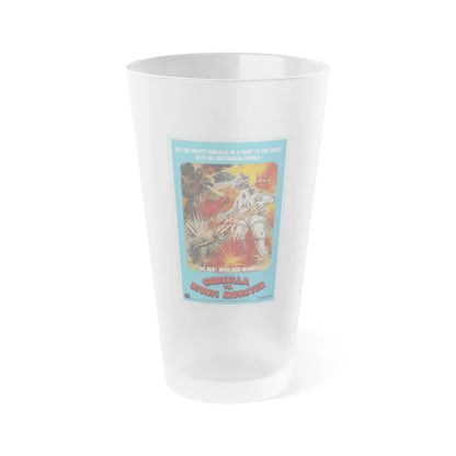 GODZILLA VS BIONIC MONSTER (GODZILLA VS MECHAGODZILLA) 1974 Movie Poster - Frosted Pint Glass 16oz-Go Mug Yourself