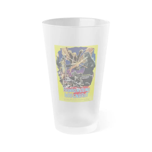 GODZILLA VS GIGAN (GERMAN) 1972 Movie Poster - Frosted Pint Glass 16oz 16oz Frosted - Go Mug Yourself