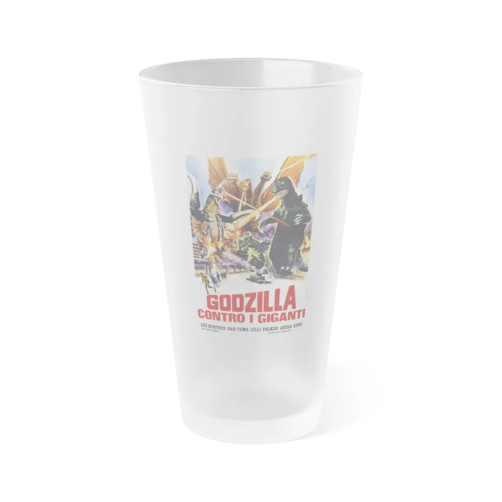 GODZILLA VS GIGAN (ITALIAN) 1972 Movie Poster - Frosted Pint Glass 16oz-16oz-Frosted-Go Mug Yourself