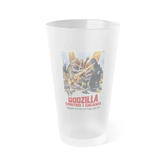 GODZILLA VS GIGAN (ITALIAN) 1972 Movie Poster - Frosted Pint Glass 16oz 16oz Frosted - Go Mug Yourself